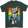 LGBT Cat Gay Pride Day Awareness Men's T-Shirt 100% Cotton Graphic Crew Neck
