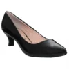 Women's Wide Fit Court Shoes Casual Formal Work Classic Low Kitten Heel Slip On Shoes