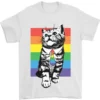 LGBT Cat Gay Pride Day Awareness Men's T-Shirt 100% Cotton Graphic Crew Neck