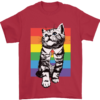 LGBT Cat Gay Pride Day Awareness Men's T-Shirt 100% Cotton Graphic Crew Neck
