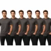 6 Pack Men's 100% Cotton Crew Neck T-Shirts Short Sleeve Regular Fit Plain Casual Tees S-XXL
