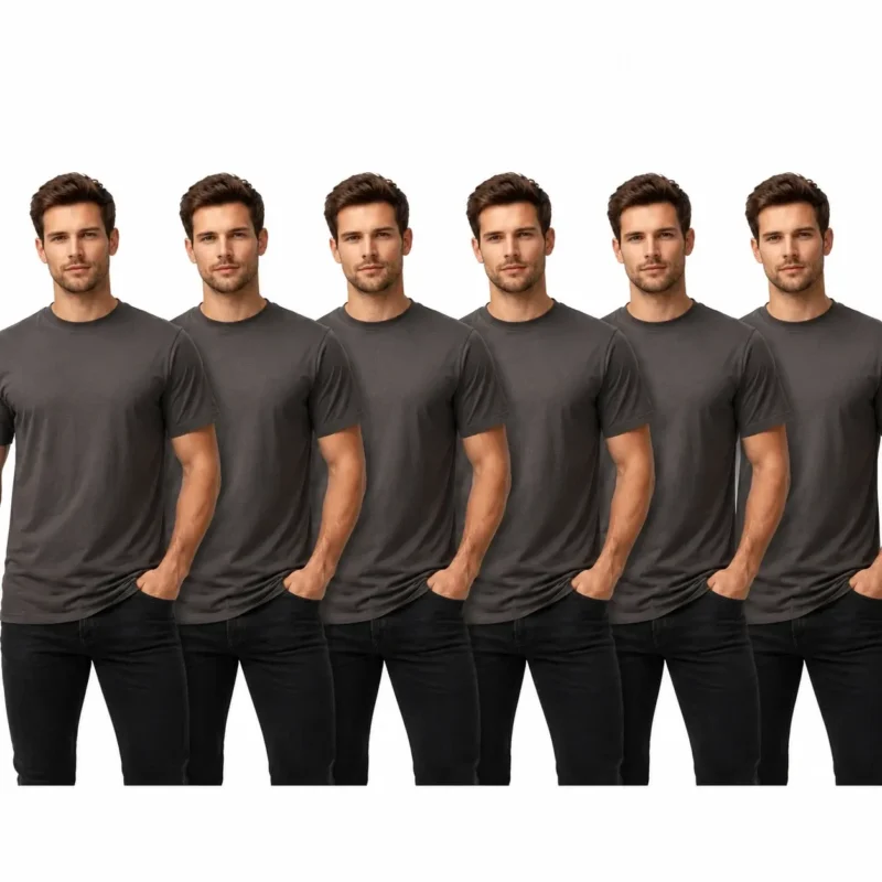 6 Pack Men's 100% Cotton Crew Neck T-Shirts Short Sleeve Regular Fit Plain Casual Tees S-XXL