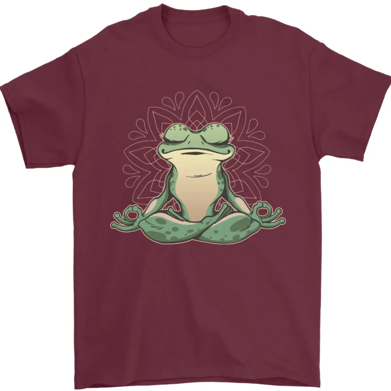 Yoga Frog Meditation Men's 100% Cotton Graphic T-Shirt