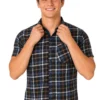 Men's Short Sleeve Checked Shirt Casual Cotton Blend Button Down Pocket Regular Fit S–3XL